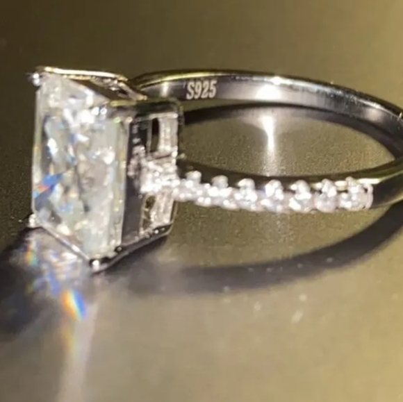 SOLD Certified 1ct t.w. Radiant Cut Moissanite Engagement Wedding Ring NEW - Picture 7 of 14